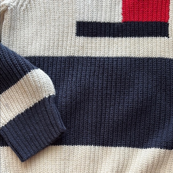 Tommy Hilfiger Men's Navy and White Sweater - Picture 5 of 6